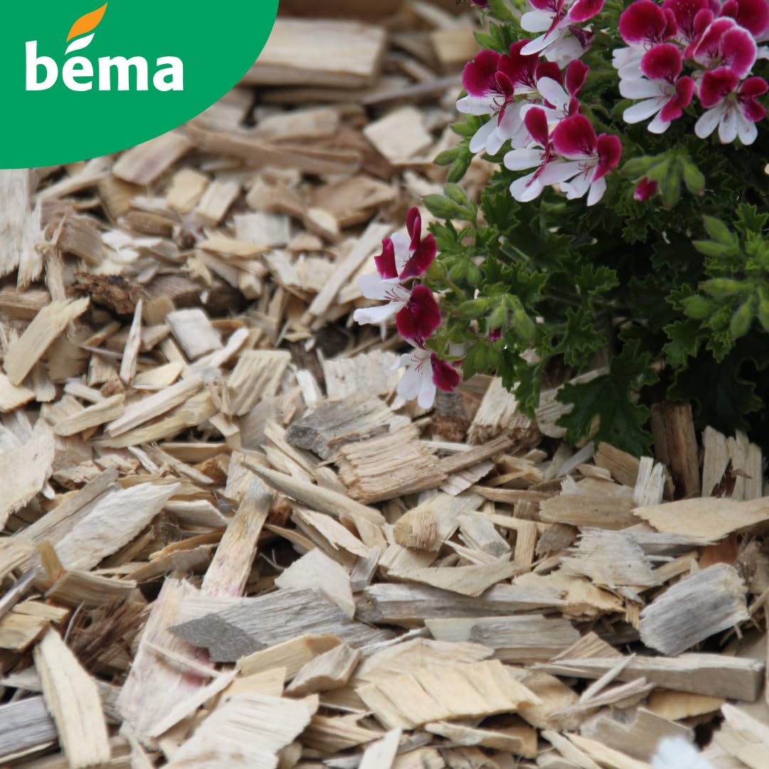 Paillage Paillis Mulch Bois de plaquette de peuplier - Carton - granulométrie 10-40mm - Beige/crème - Toutes Plantes (45 litres)
