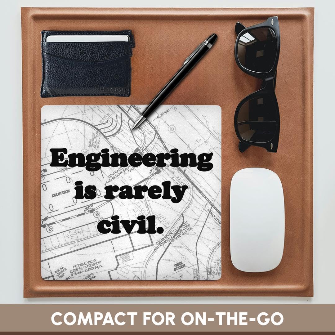 3dRose LLC 8 x 8 x 0.25 Inches Mouse Pad, Engineering is Rarely Civil Civil Engineer (mp_149859_1)