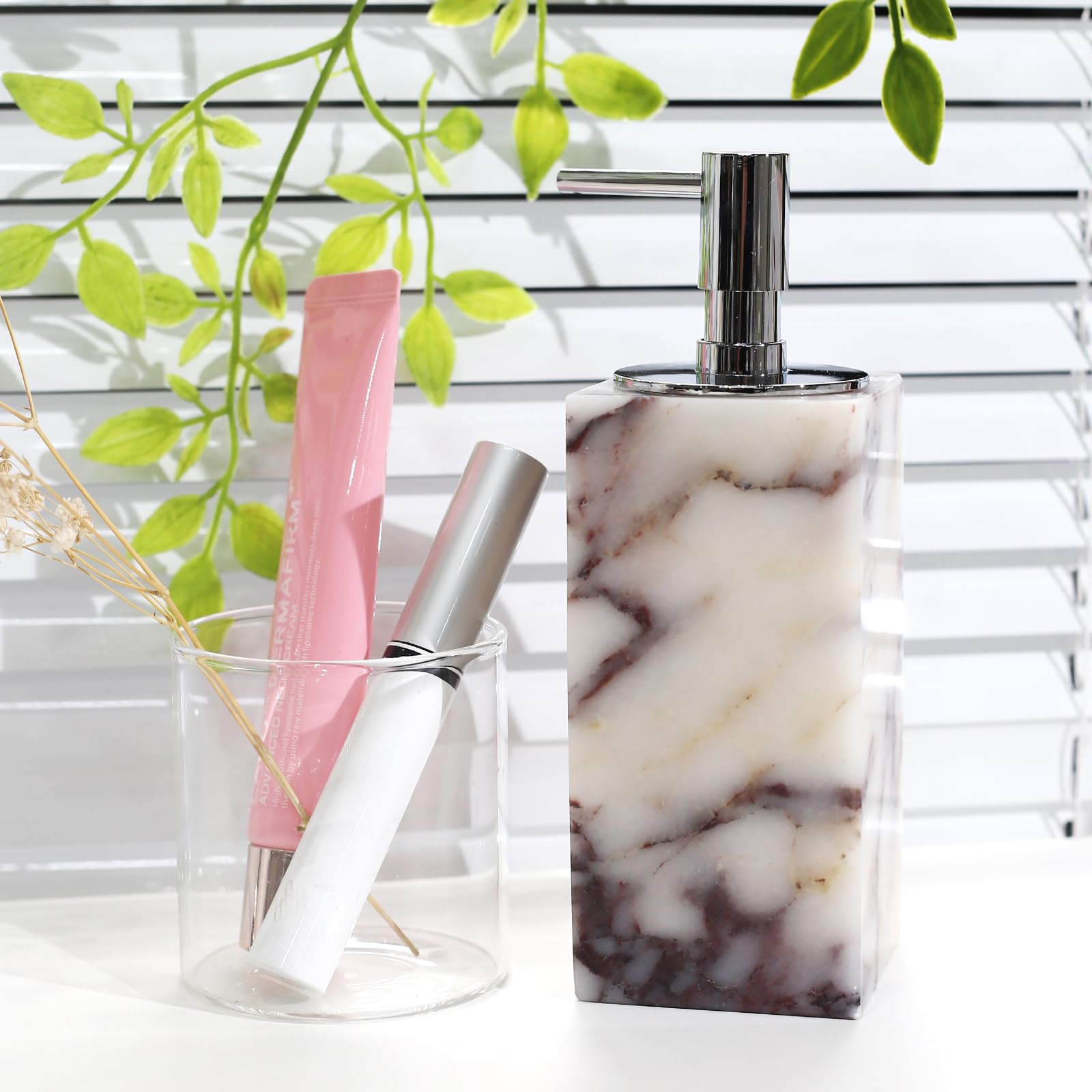 Luxus Marmor Seifenspender für Badezimmer Calacatta Viola