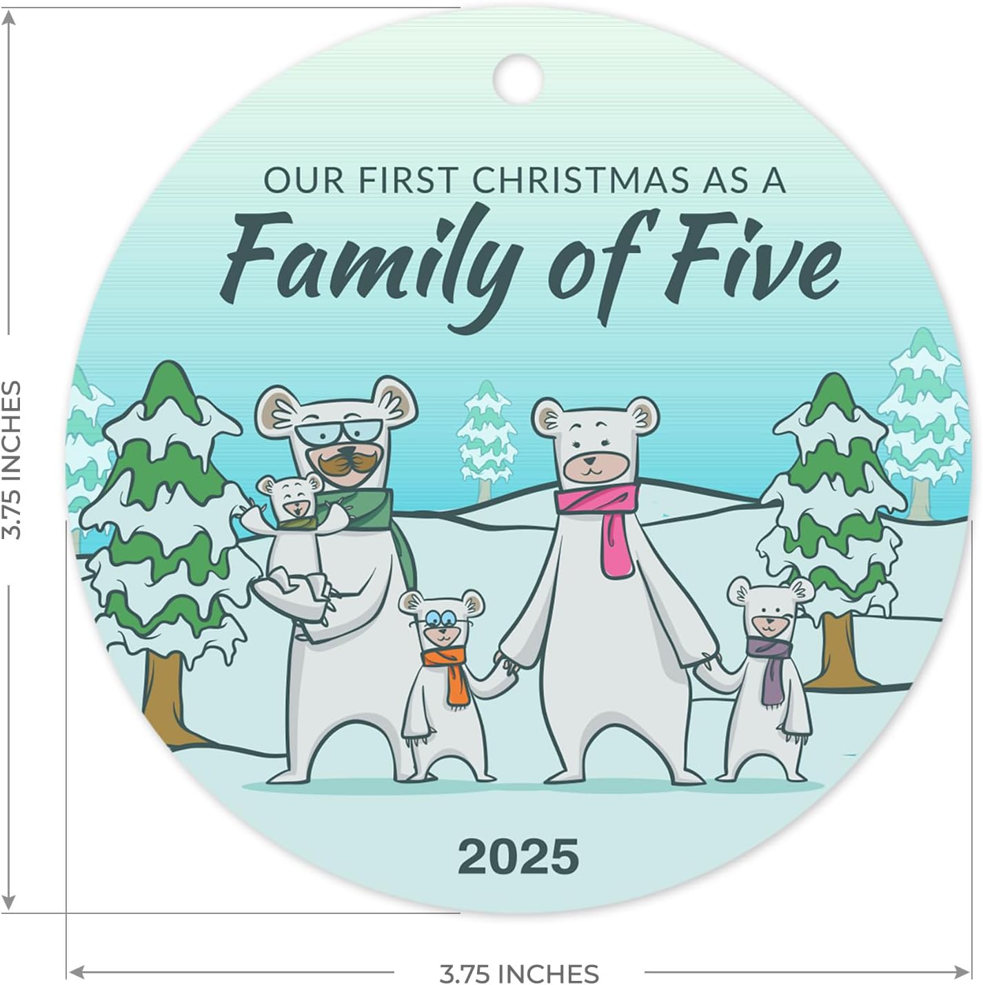 Our First Christmas As A Family of Five 2025, Christmas Tree Décor Gift Ornaments,