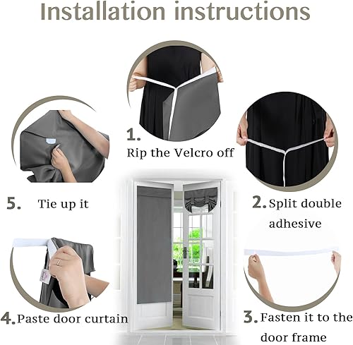 Vista 2 de Flamingo P Tricia - Cortinas opacas para puerta con ventana (26 x 68 pulgadas)