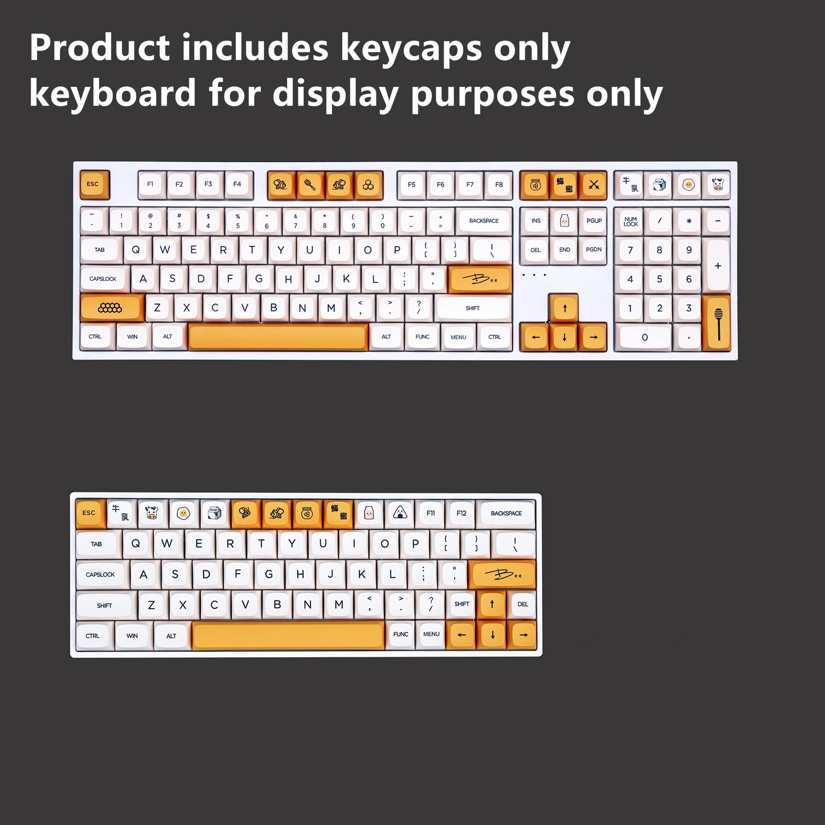 140キー ハニーミルク PBTキーキャップセット メカニカルキーボード用 ハニーミルクのテーマのキーキャップ,140個,メカニカル