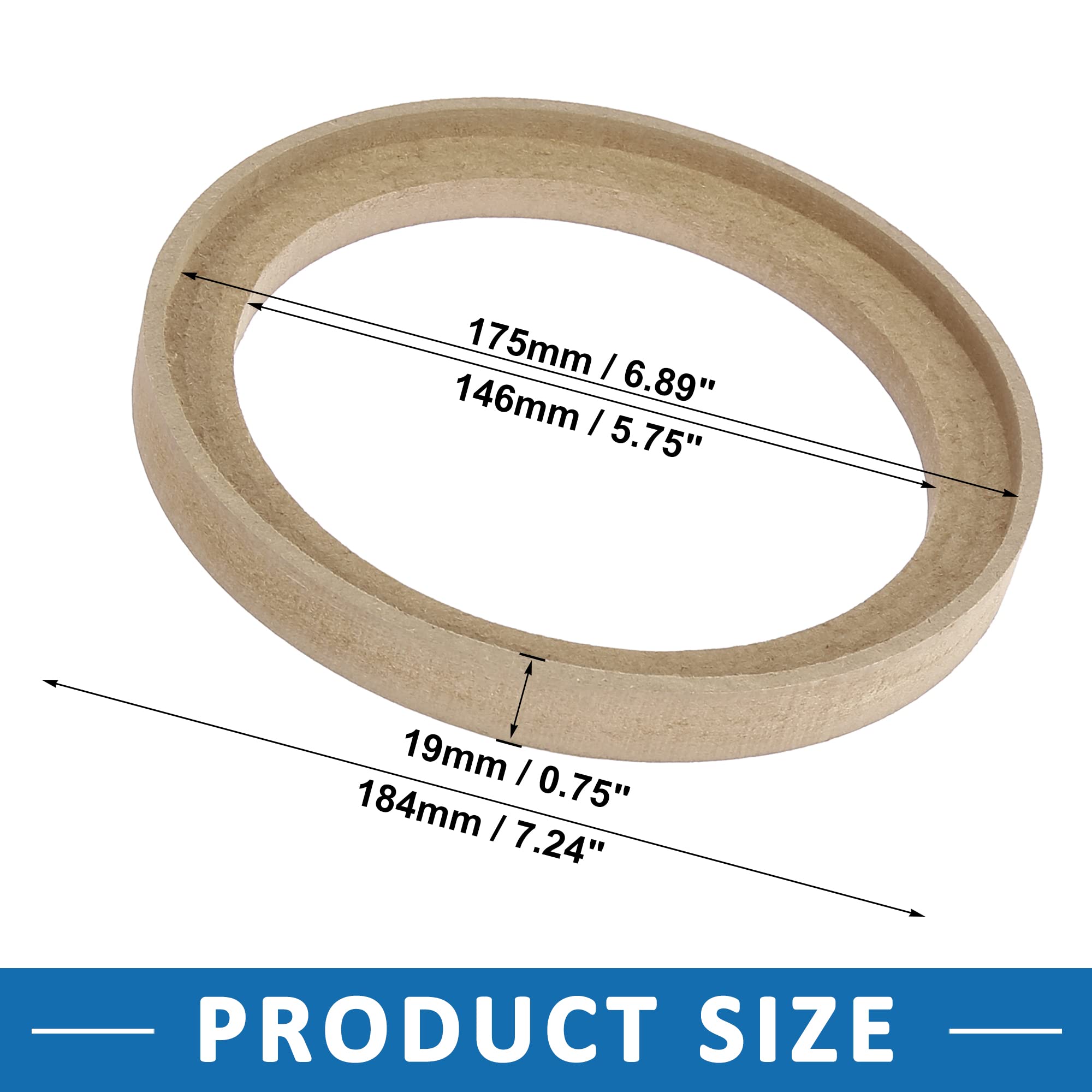 Anelli Distanziatori In Legno Per Altoparlanti Auto - 7,6 Cm, Spessore 18,5 Mm, 2 Pezzi - Foto 3