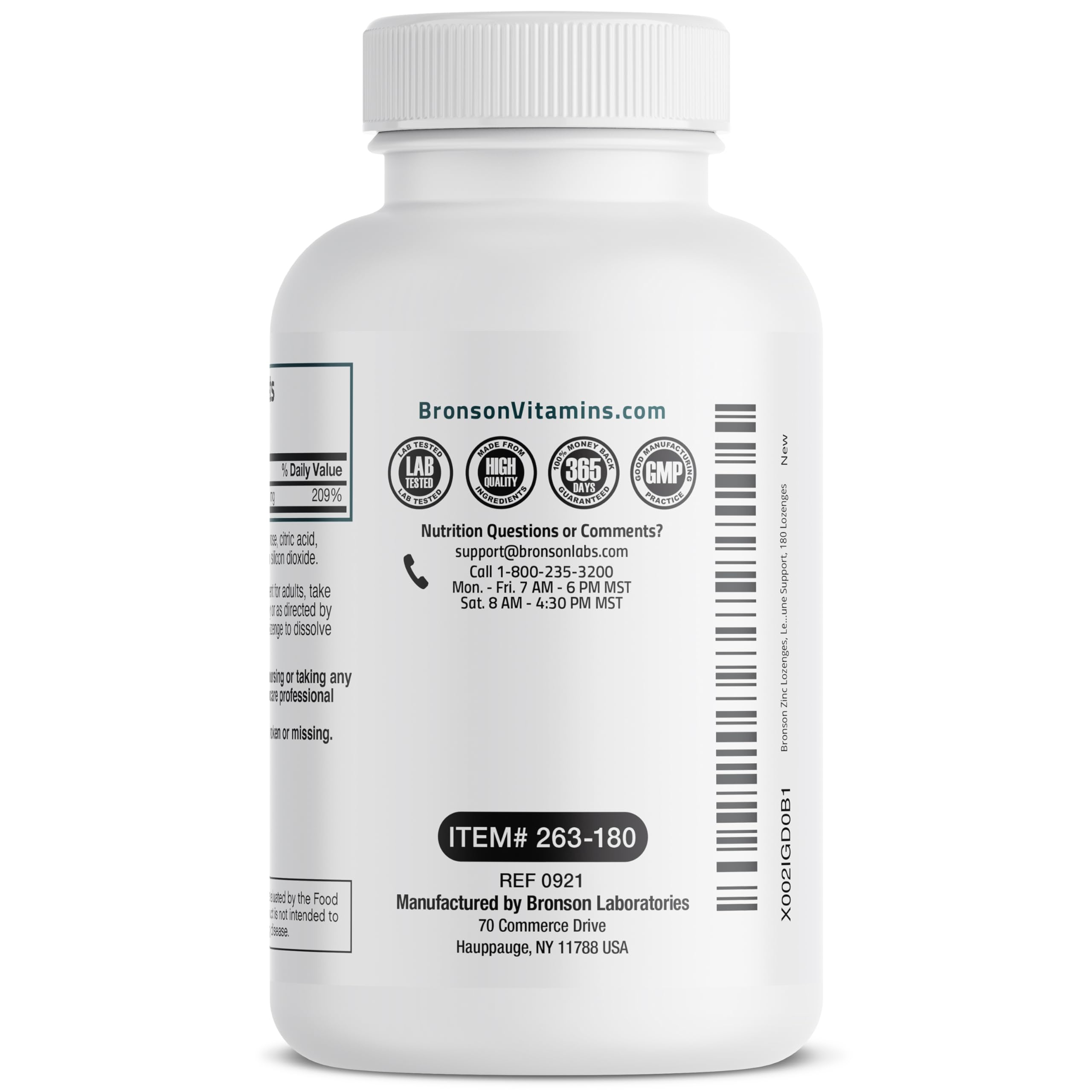 Bronson Zinc Immune & Antioxidant Support, Lemon Flavor, 180 Lozenges — Amazon image 7