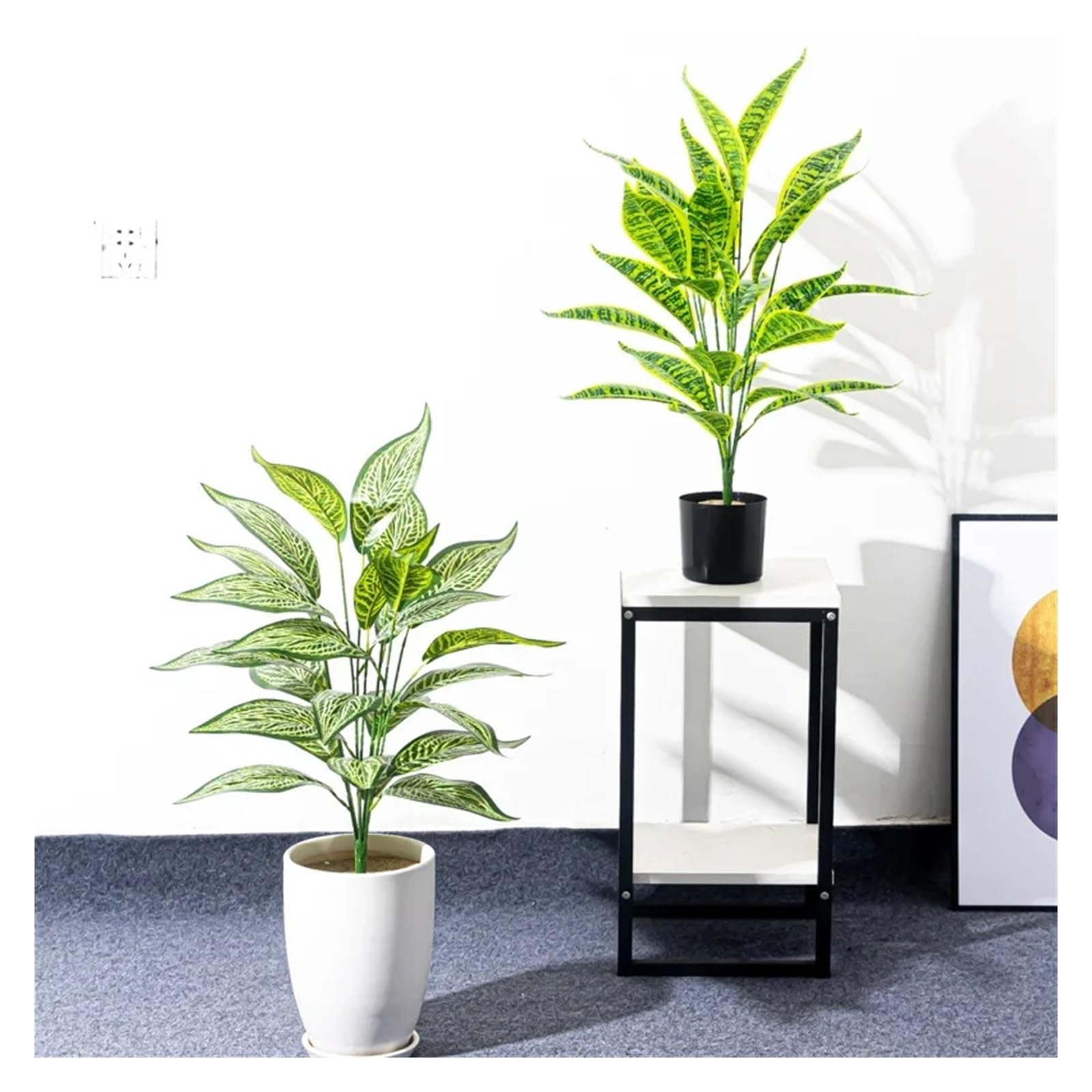 Künstliche Tannenzweige 76 cm 26 Blätter Künstliche Magnolienpflanzen Tropischer Baum Gefälschte Palme Zweig Kunststoff Banyan Blatt Falsche Monstera for Hausgarten Dekor(76cm 26leaves lvban)