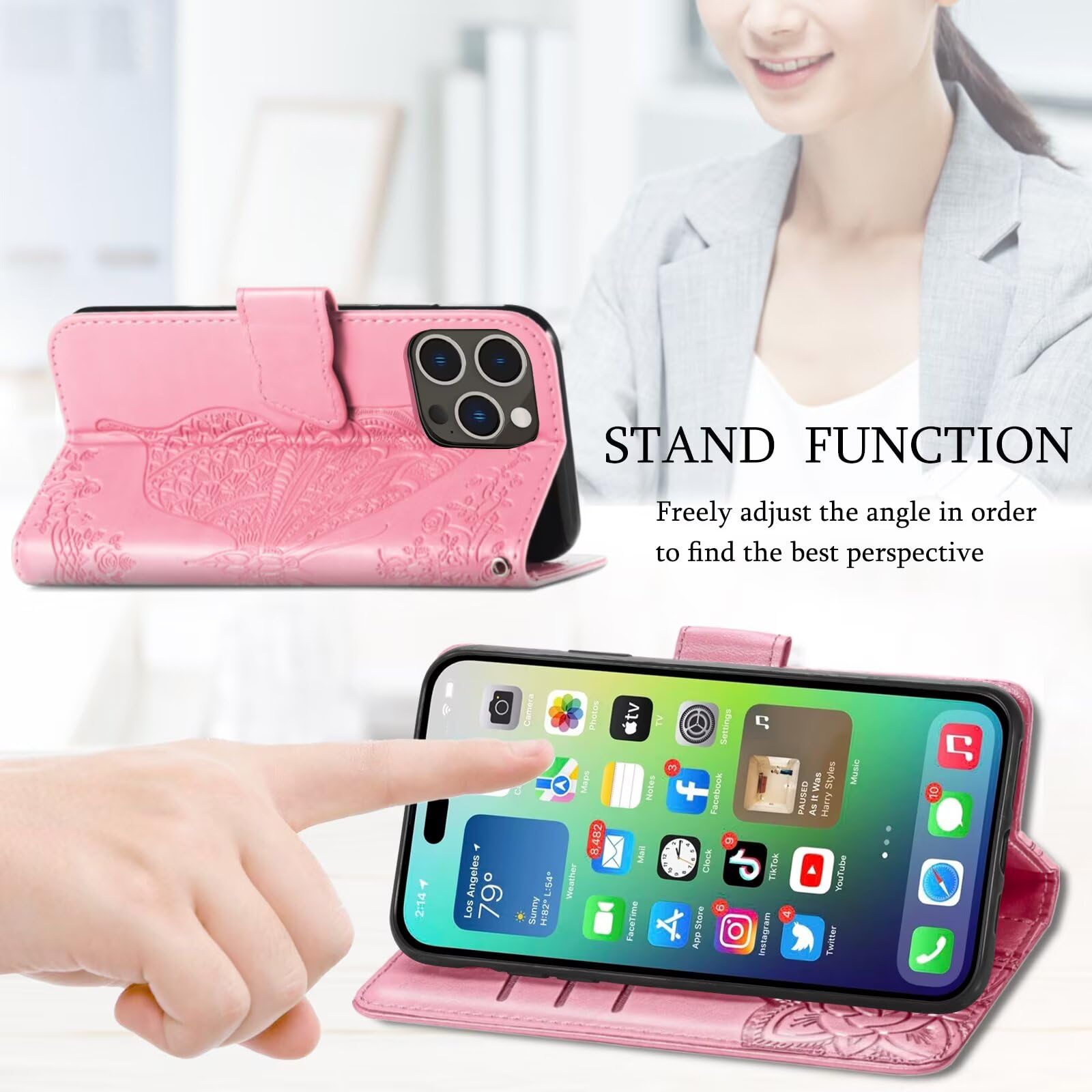 EASSGU Skórzane ochronne etui z klapką do Redmi Note 15 5G (6,77"), magnetyczne, z 3 przegródkami na karty i 1 portfelem, odporne na upadki i zarysowania, niebieskie