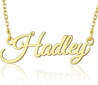 Custom Name Necklace - Personalized Stainless Steel Name Necklace Dainty Gold Name Plate Necklaces for Women Girls Personalized Gifts Birthday Gifts