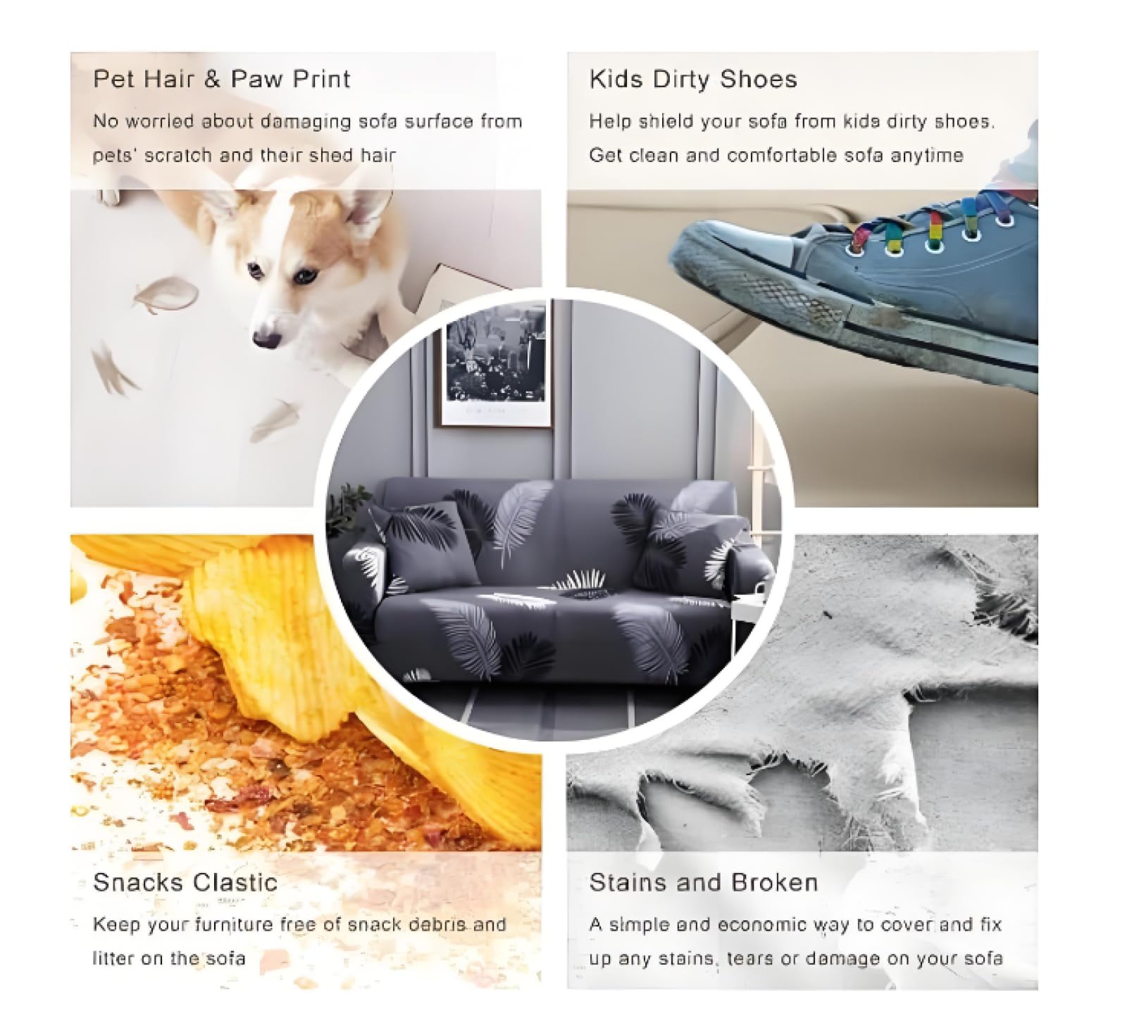 Sofa Überzug 2 Sitzer Tiere Und Pflanzen Sofaüberwur,Elastischer Couchüberzug Haustierfreundlich aus Baumwolle Elasthan rutschfeste Kanten & Maschinenwaschbar
