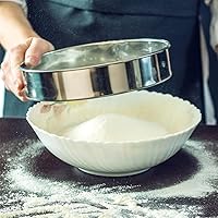 Vista 5 de Flour Sifter Stainless Steel Fine Mesh Strainers 11.8 Inch 60 Mesh Round Flour Sieve for Baking Cake Bread