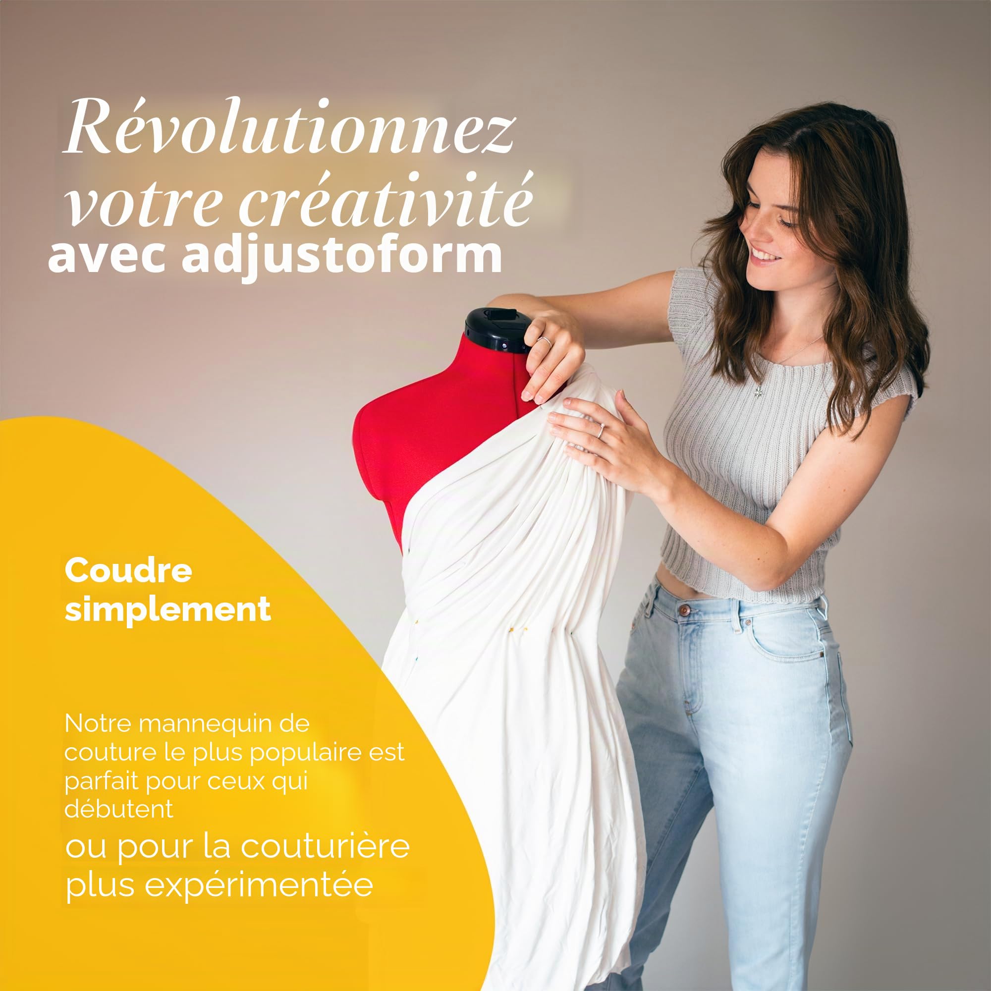 Adjustoform Mannequin de couture, 8 pièces ajustables, (Taille de la robe UE 38 - 46) Petit, Rouge Coquelicot