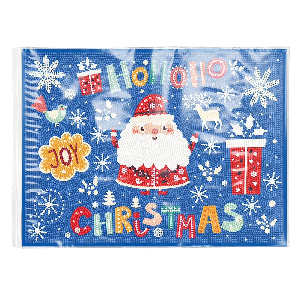 Fiorky DIY Diamond Art Painting Placemat Rectangular Christmas Diamond Crafts Projects Santa Claus Round Diamond Painting Table Mats Reindeer Rhinestone Ant-slip Placemat for Home Decor