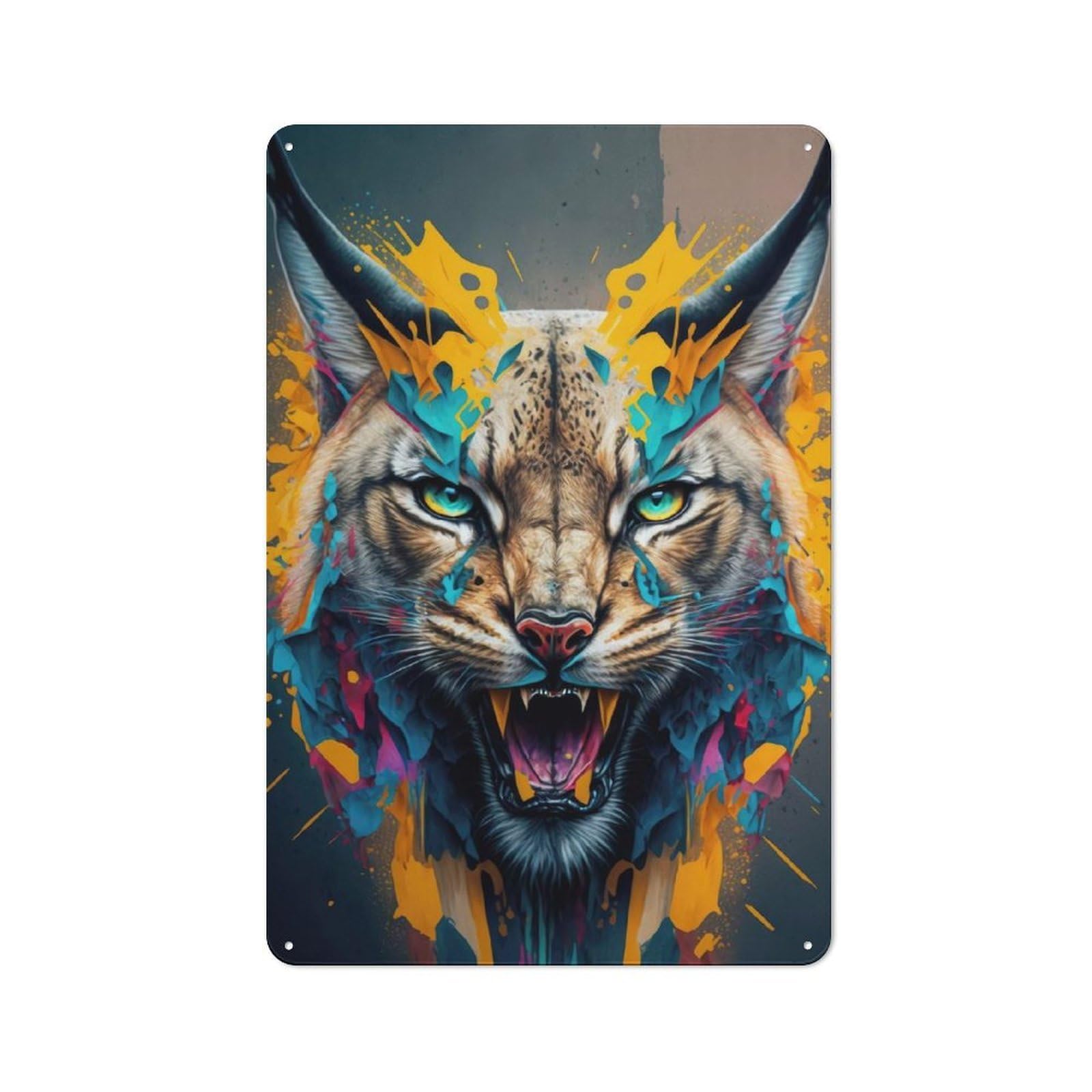 Junmoney Lynx Panorama Set Middle For Café Or Restaurant, Vintage Metal Sign 30X20cm, For Vintage Wall Decor Fans, For Cafés, Pubs And Restaurants