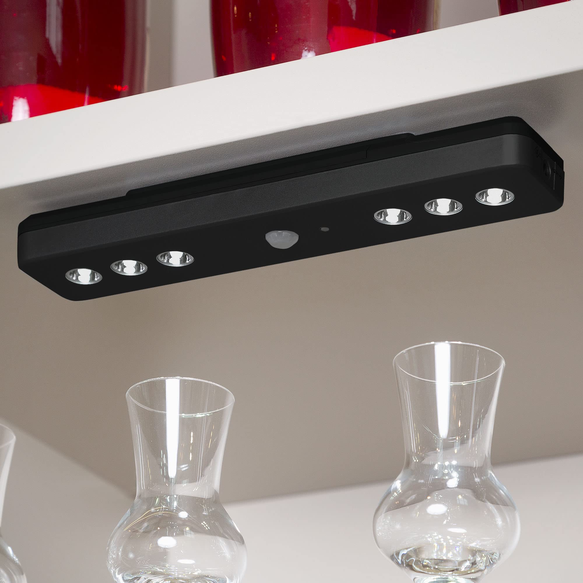 BRILONER Leuchten - LED Unterbaulampe Bewegungsmelder, Schrankleuchte, Unterschrankleuchte, Nachtlicht, Schwarz, 2268-065 (Packung mit 2)