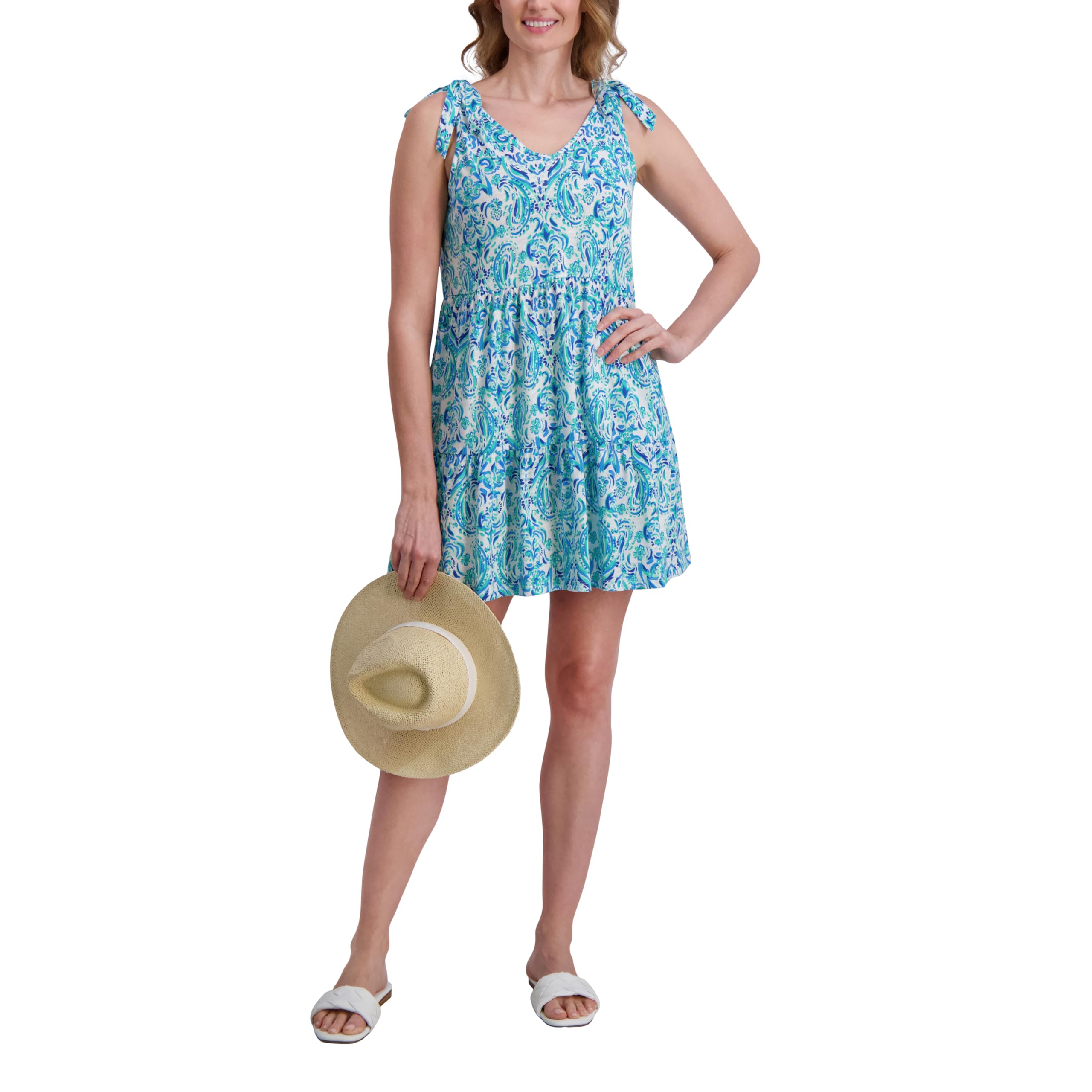 Photo 1 of Stella Parker Women's UPF Summer Dress – Casual Travel Outfit, Resort Wear Sundress, Cover-Up, Vacation Dress, Wave, X-Large