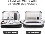 Teskyer Cable Organizer Bag, Portable Travel Cord Organizer case, All in One Waterproof Electronics Accessories Storage Bag for Cables, Chargers, Earphones, Hard Drives, 8.5 x 5 inch (Black) | Portable Travel Cord Organizer Case, All in One, Waterpro
