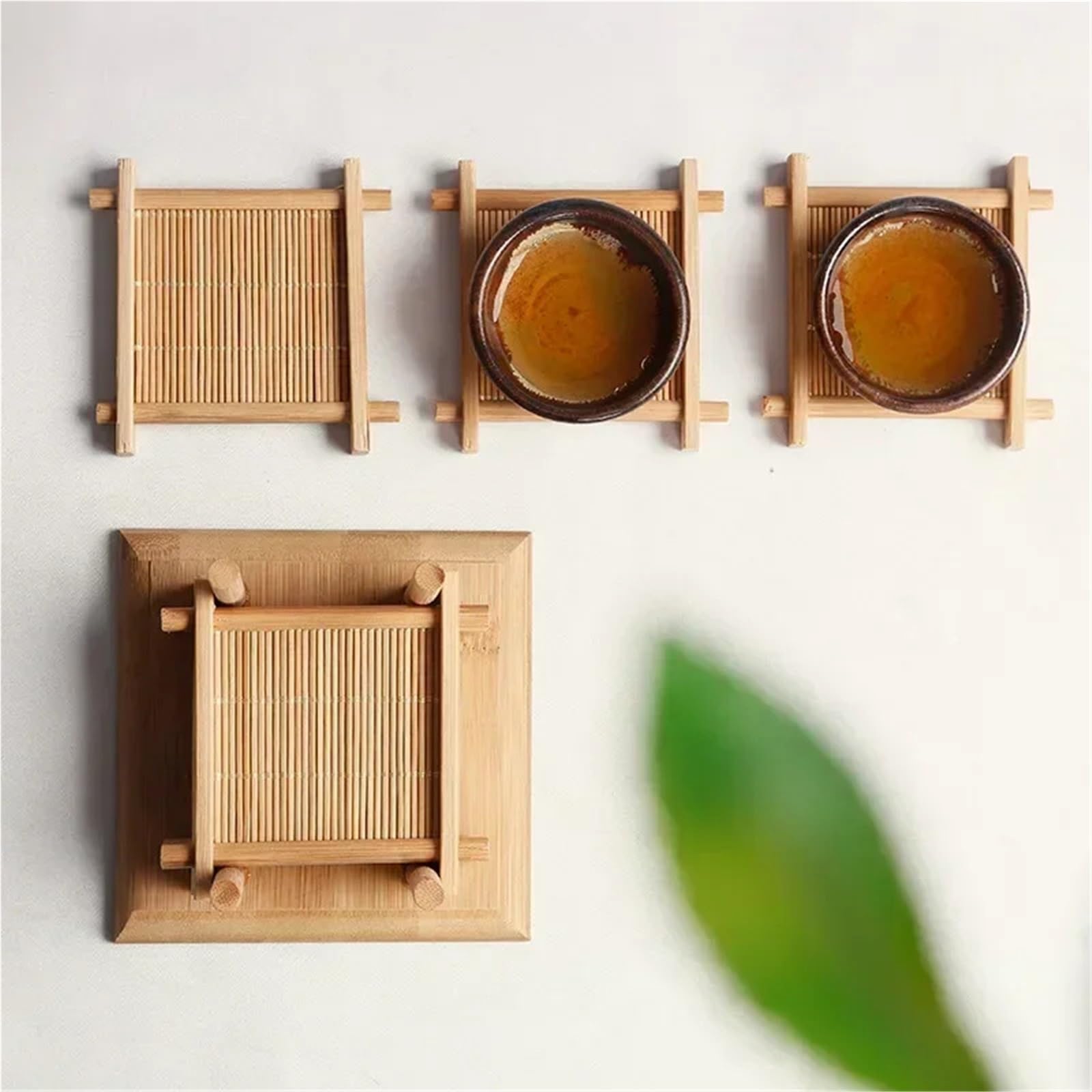 sous-Verres carrés for Tasses de thé, 4 pièces, for, café, collation, décoration la Maison, Bar Cuisine pour La Maison Le Café(9cm)