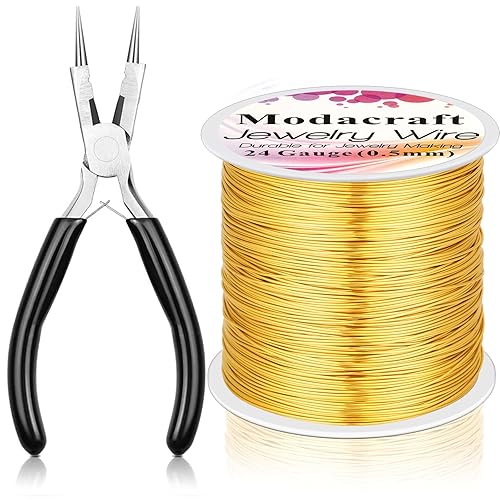 Miniatura 58 de Modacraft - 3 rollos de alambre plateado de calibre 20/24 con alicates de joyería 4 en 1, resistente al deslustre, calibre 20, alambre de joyería