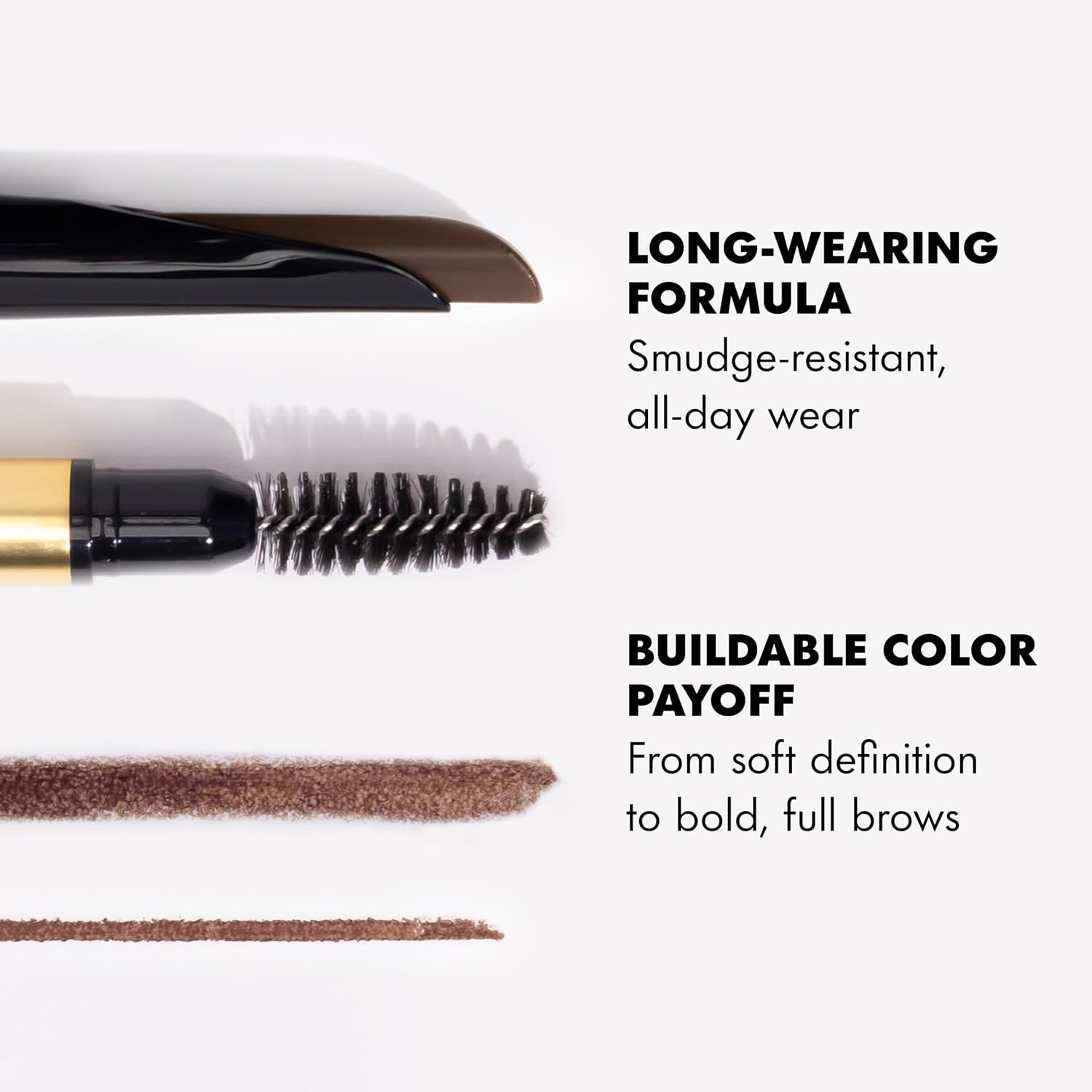 L.A. Girl Brow Saber Eyebrow Shaping Pencil, Medium Brown GBP368 (Pack of 2)