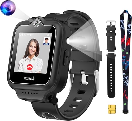 Reloj inteligente 4G para niños con rastreador GPS y llamadas, pantalla táctil HD, reloj de teléfono celular para niños, combina SMS, voz,