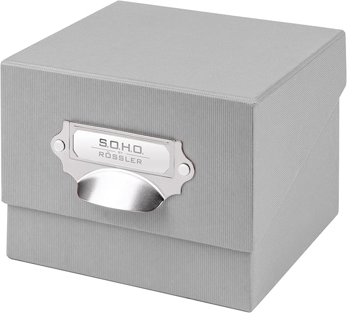 Rössler Foto Aufbewahrungsbox Grau - Organizer Für Fotos & Visitenkarten