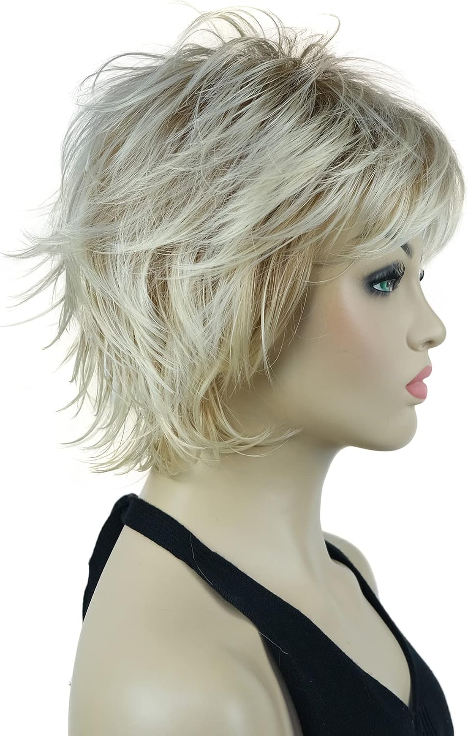 Lydell Short Layered Shaggy Wavy Full Synthetic Wigs (R27-613 Blonde Mix) - Image 4