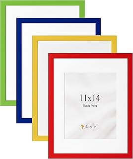 eletecpro 11x14 Picture Frames Set of 4, Colorful Photo Frame Set Displa...