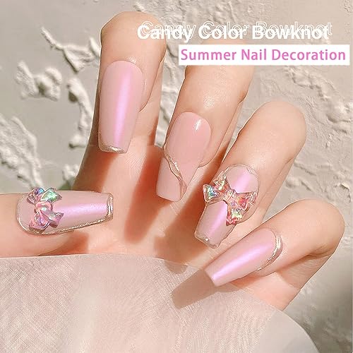 Miniatura 4 de Abalorios de uñas de flores de mariposa 3D, dijes acrílicos para arte de uñas 3D, diamantes de imitación de cristal AB para uñas, múltiples formas,