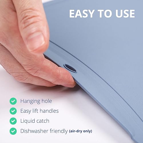 Miniatura 4 de BLUE GINKGO Tablas de cortar de poliuretano termoplástico (juego de 3 piezas) resistentes a los arañazos para cocina, tabla de cortar fina,