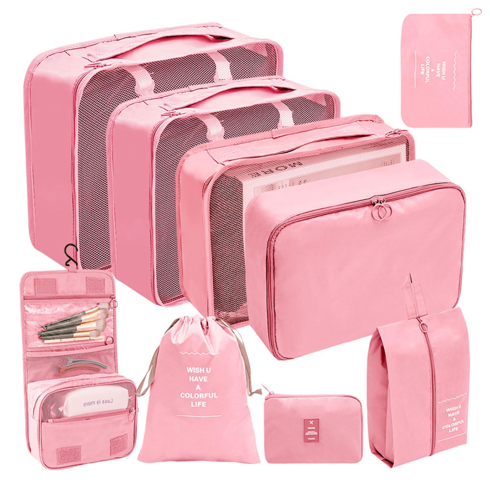 9 pz/set di borse di stoccaggio di viaggio grande capacità bagagli imballaggio cubi vestiti biancheria intima cosmetici articoli da toeletta