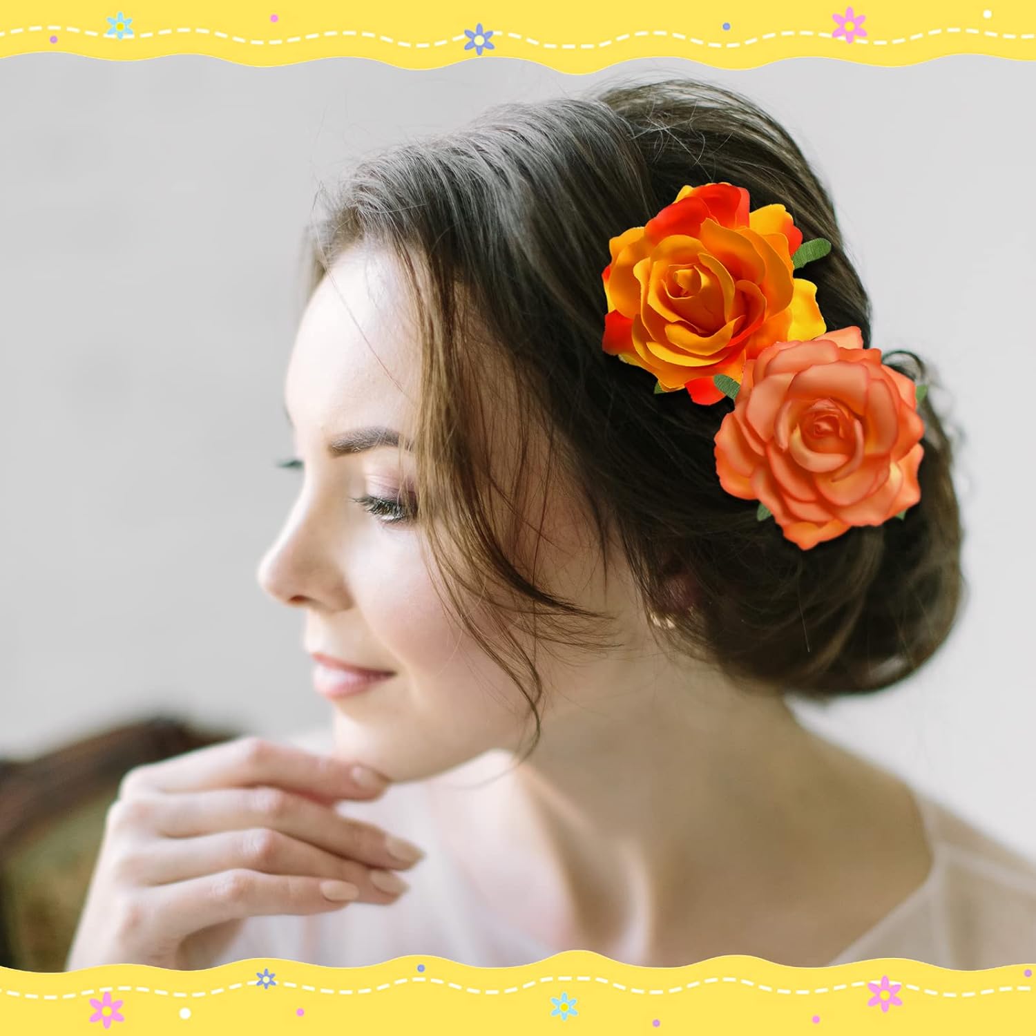 15 Pieces Flower Hair Clip for Women Rose Floral Pins Accessories for Wedding(Stylish Colors) - Image 3