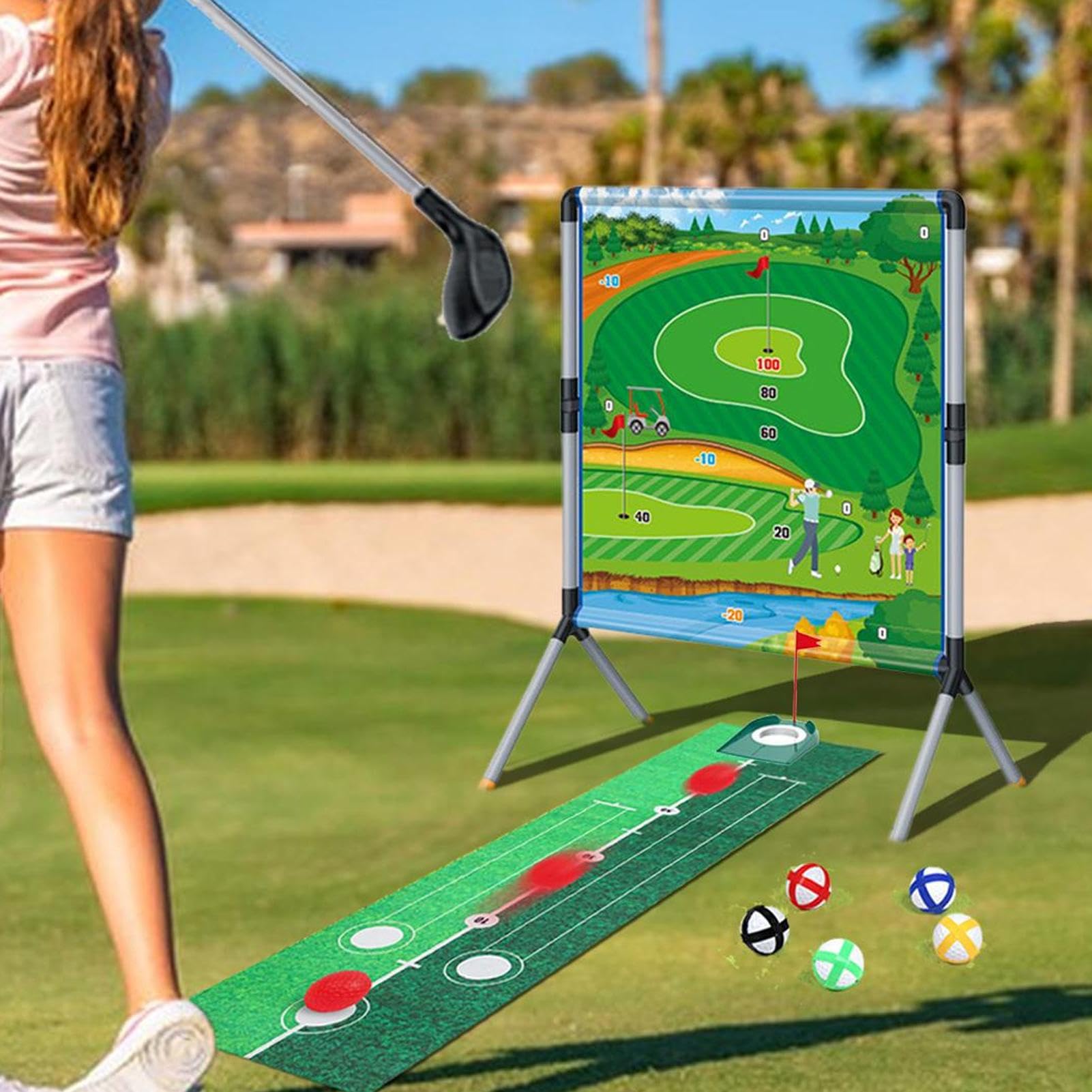 Juego de golf portátil para padres e hijos