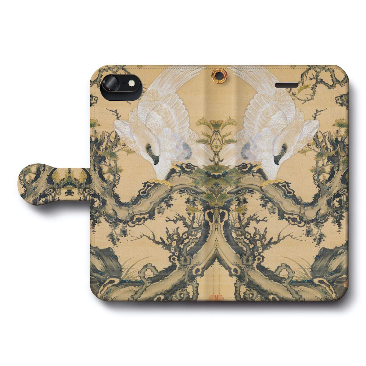 Amazon.co.jp: iPhone15 伊藤若冲 枯木鷲猿図 4287 スマホケース 手帳  