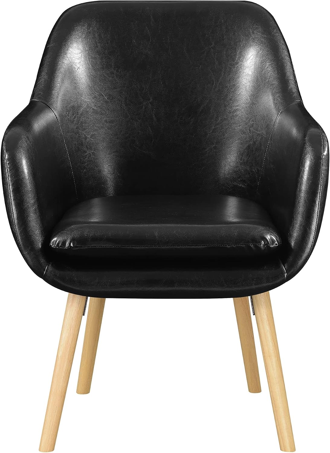 Convenience Concepts Take a Seat Charlotte Accent Chair, Black Faux Leather