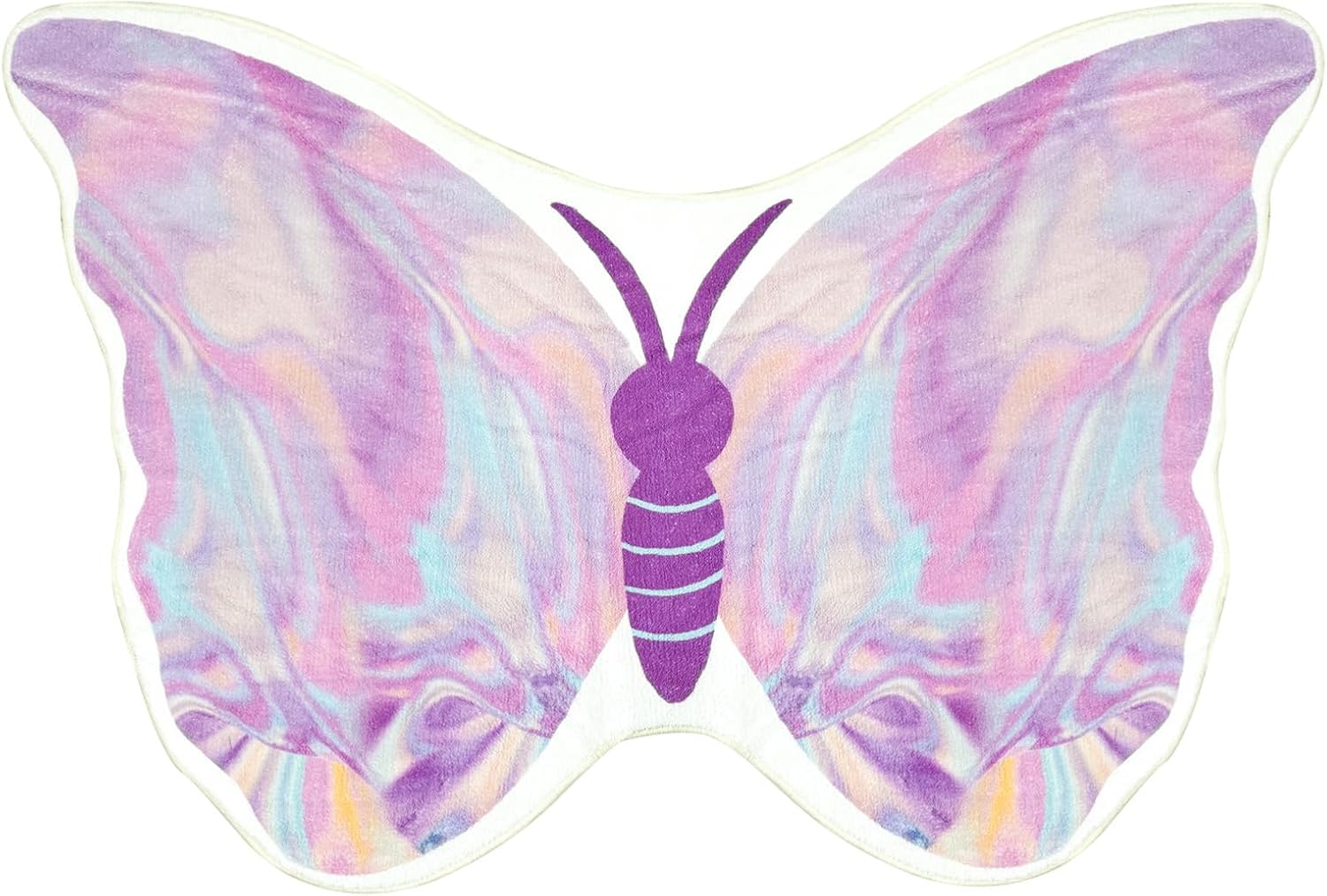 Butterfly Kids Rug Carpet for Girls Bedroom Pastel Colors Butterfly Nursery Play Mat for Kids Room Colorful Area Rug for Playroom Ultra Soft Rug for Teen Women Washable Floor Mat, 31.5”x47”