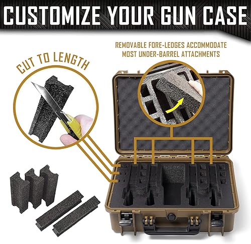 Vista 25 de Estuche para pistola Doro para 4 pistolas 12 con inserto de espuma MyCaseBuilder personalizado, impermeable, resistente, armas de fuego tácticas