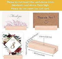 Vista 3 de 8 soportes de madera para tarjetas de lugar, soportes de números rústicos para decoración de mesa de fiesta de boda