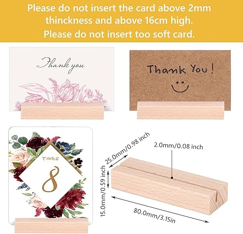 Miniatura 3 de 8 soportes de madera para tarjetas de lugar, soportes de números rústicos para decoración de mesa de fiesta de boda