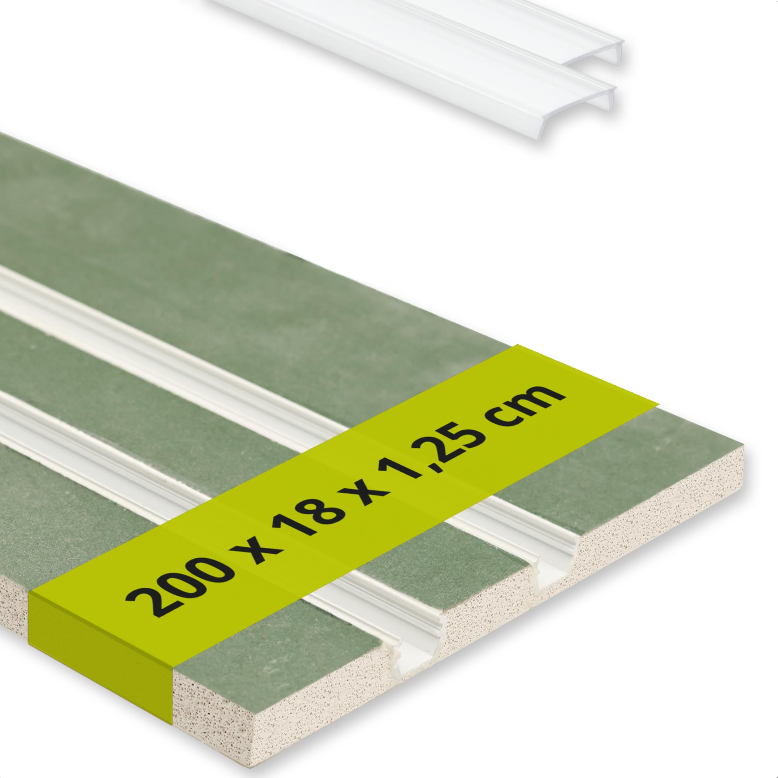INNOVATE Binario tenda soffitto Cartongesso Profilo alluminio per LED striscia e Tende per interni I Bastone tenda Cucina bagno salotto Bastoni tende (2 binari, 200 cm)