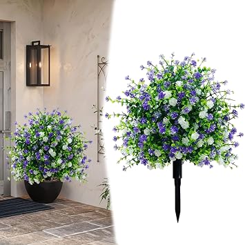 Artificial Potted Trees with Ground Stakes, Outdoor/Indoor UV Resistant & Waterproof Artificial Flower Decor, Artificial Camellia Tree for Patio, Garden, Porch & Home 1Pc