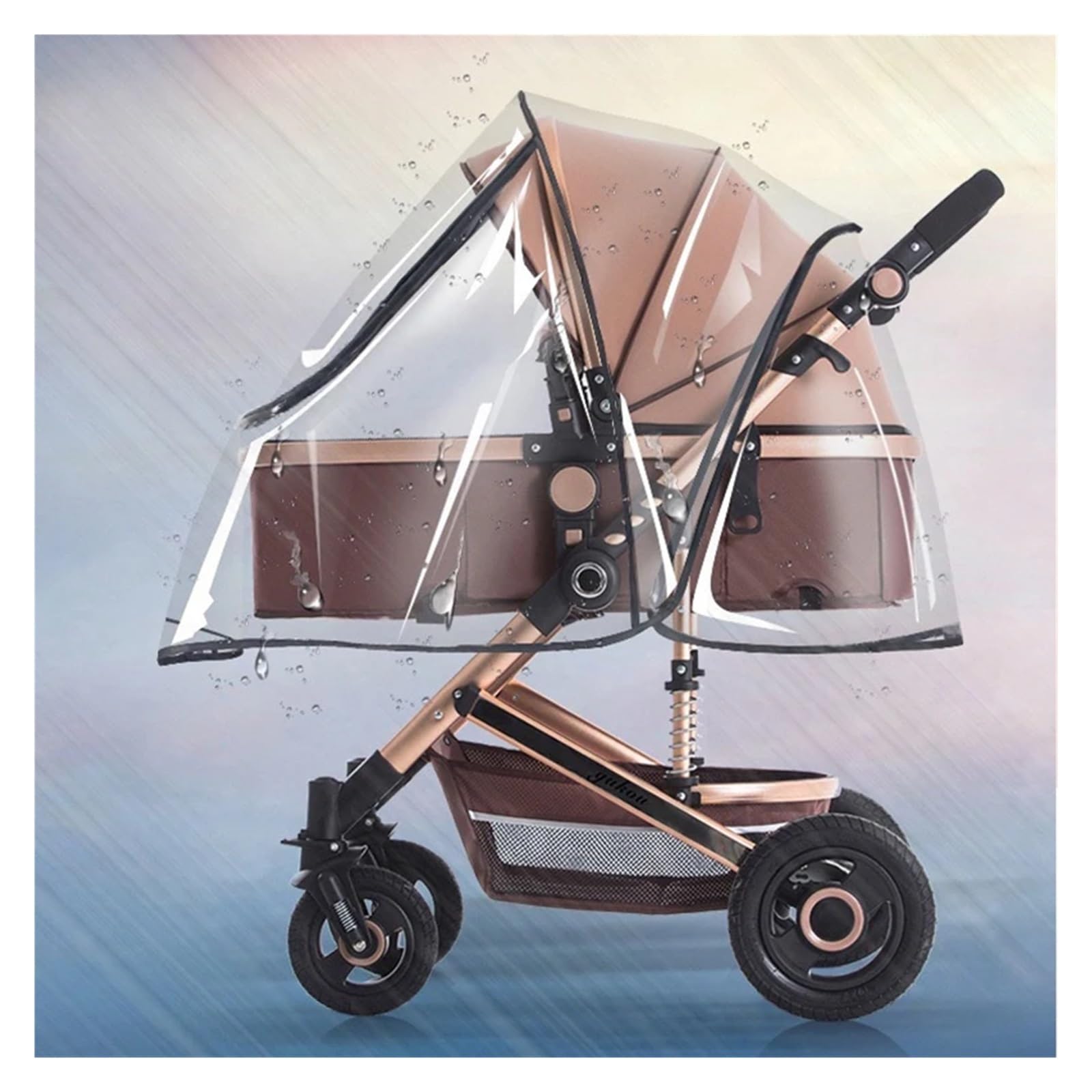 Kinderwagen Regenschutz Universal wasserdichte Kinderwagen Regenschutz Kinderwagen Zubehör Transparent Wind Staub Schild Reißverschluss Öffnen for Kinderwagen Regenmantel(Zipper Eva raincover)