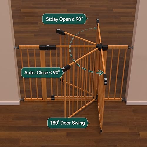 Miniatura 101 de Babelio Puerta de bebé para puertas y escaleras, puerta de 26 a 40 pulgadas con cierre automático para perros y cachorros, fácil de instalar