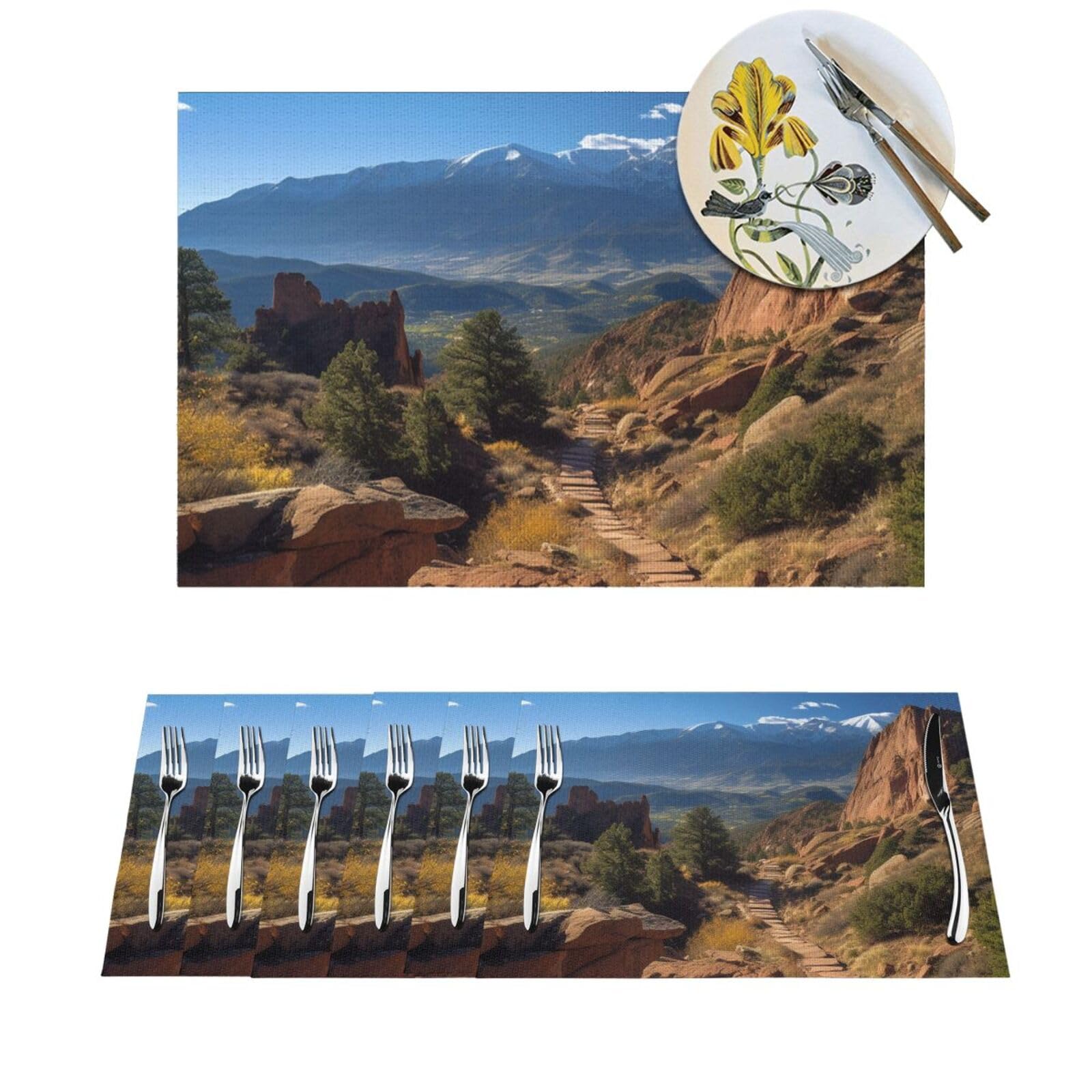 Sets de table faciles à nettoyer pour salle à manger | Lot de 4 tapis anti-taches