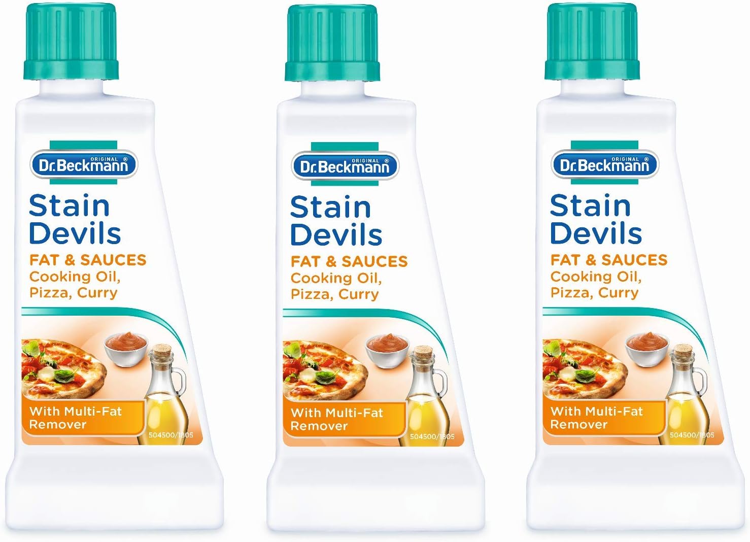 Dr Beckmann Stain Devils Fat & Sauces Cooking Oil, Pizza & Curry Stain Remover (3 x 50ml)