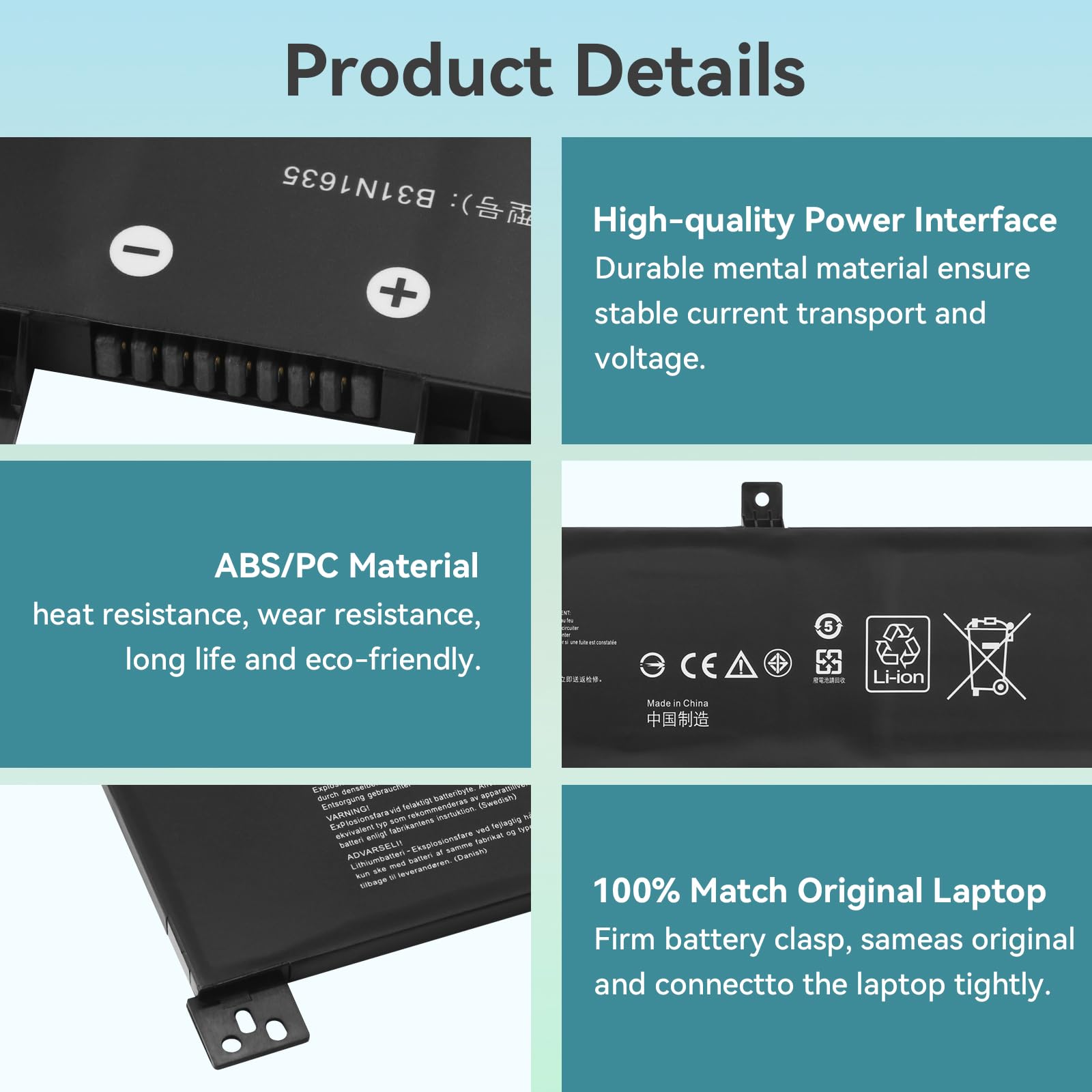 Batterie B31N1635 42Wh 11.52V Pour Asus VivoBook 17 X705 A705 M705 F705 N705 – Remplacez Votre Vieille Batterie Asus En Toute Confiance