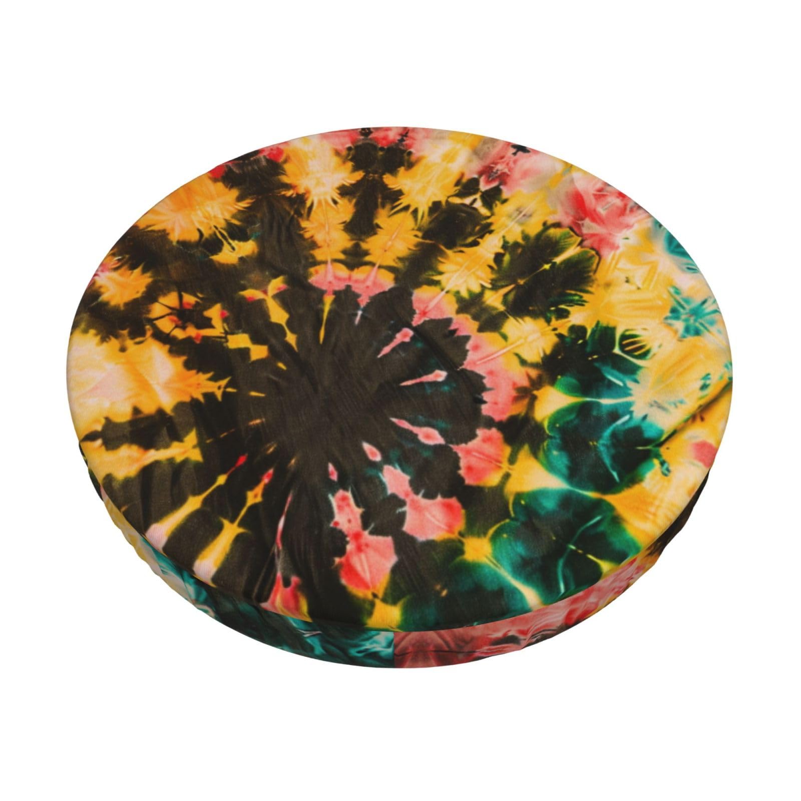 Ouqiuwa Rainbow Tie Dye Vintage Bar Stool Covers Round, Washable Chair Seat Slipcover 13 Inch