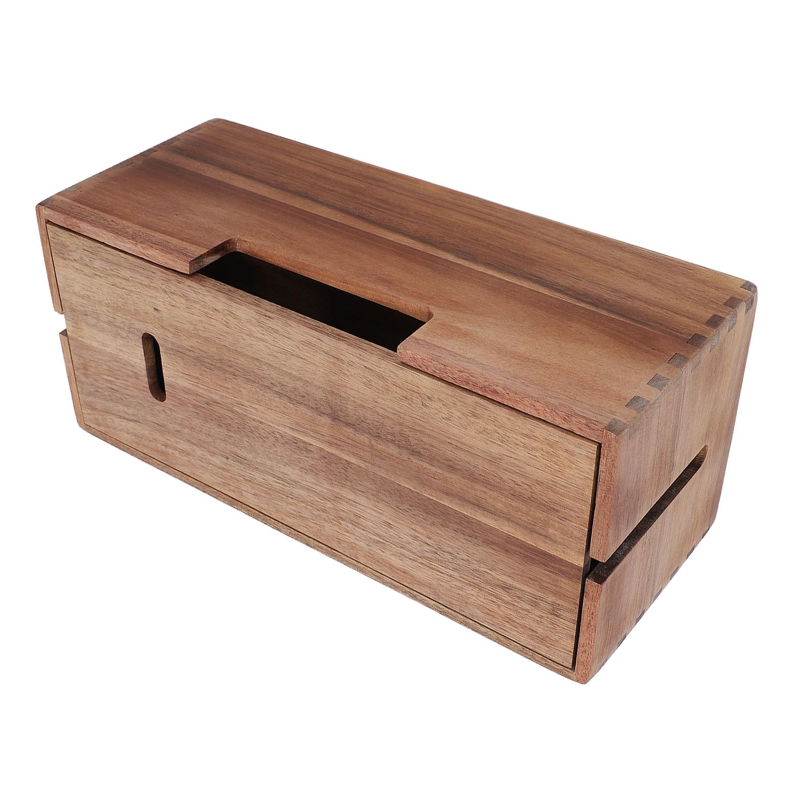 CHICIRIS Scatola Gestione Cavi, Organizer Spegnicavo in Legno per Ciabatta e Cavi TV, Design in Legno di, 12,6x5,51x5,12 Pollici per da Scrivania e da Pavimento