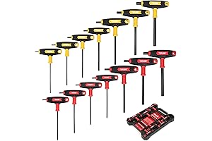 Topline 14-Piece Long Arm Allen Wrench Set: Metric & SAE T-Handle