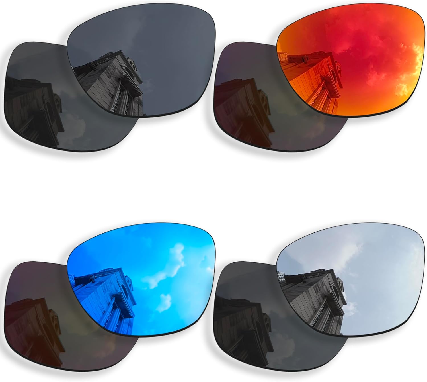 4 Pairs Polarized Replacement Lenses for Ray-Ban Meta Wayfarer (Gen 2) RW4012 53mm Smart Sunglasses, Anti-Scratch and Impact Resistant