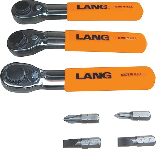 Lang Tools 5220 - Juego de llaves de punta de dientes finos de 7 piezas, color negro