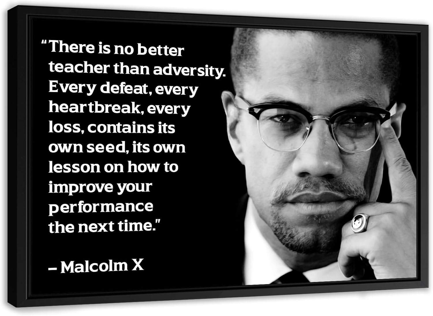 Inspirational Civil Rights Quote Canvas Wall Art | Black & White Text Print | Motivational Home Décor – Various Sizes (18in x 12in Modern Black Framed)